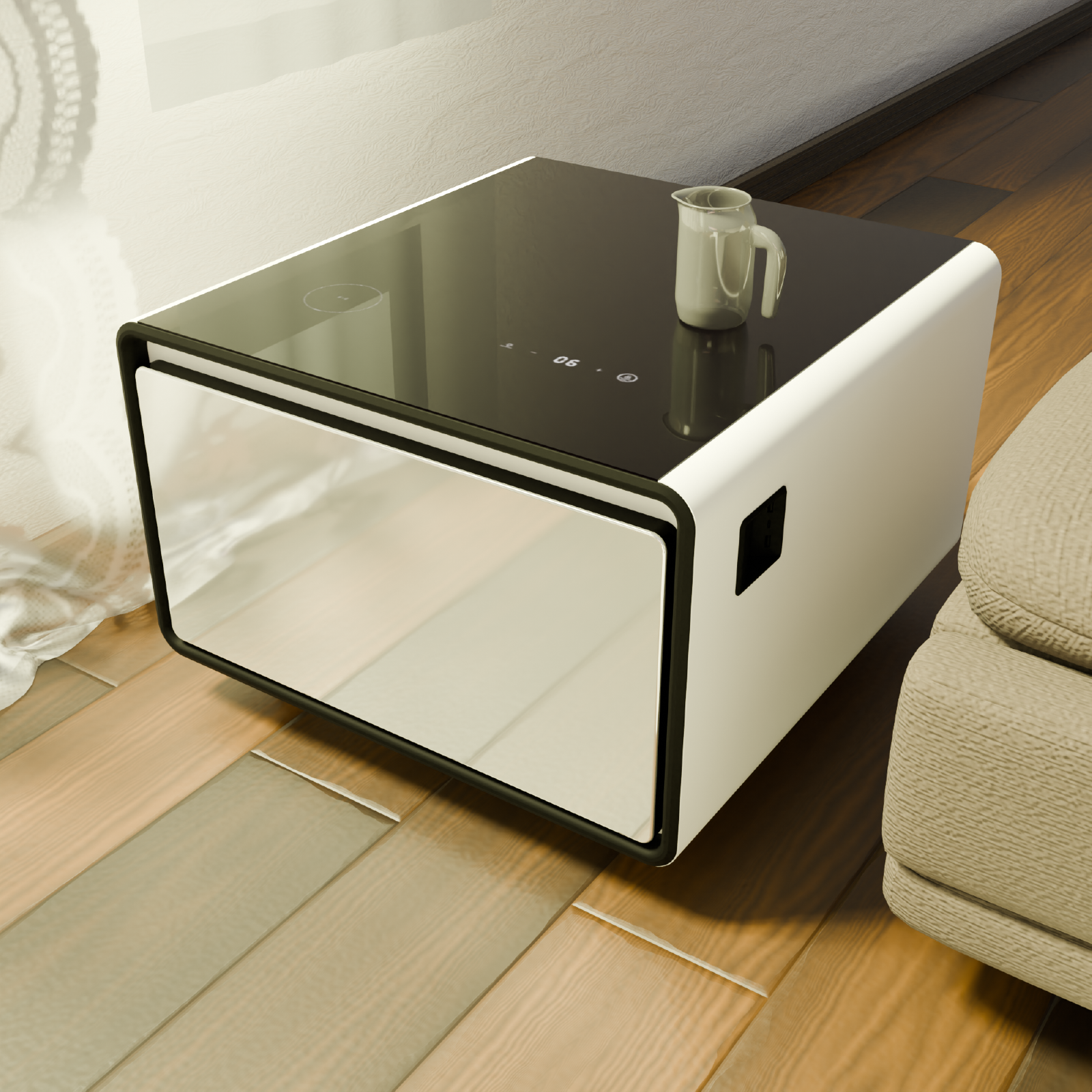 LIVTAB LT60 Smart Nightstand with Refrigerated Storage and Wireless Charging