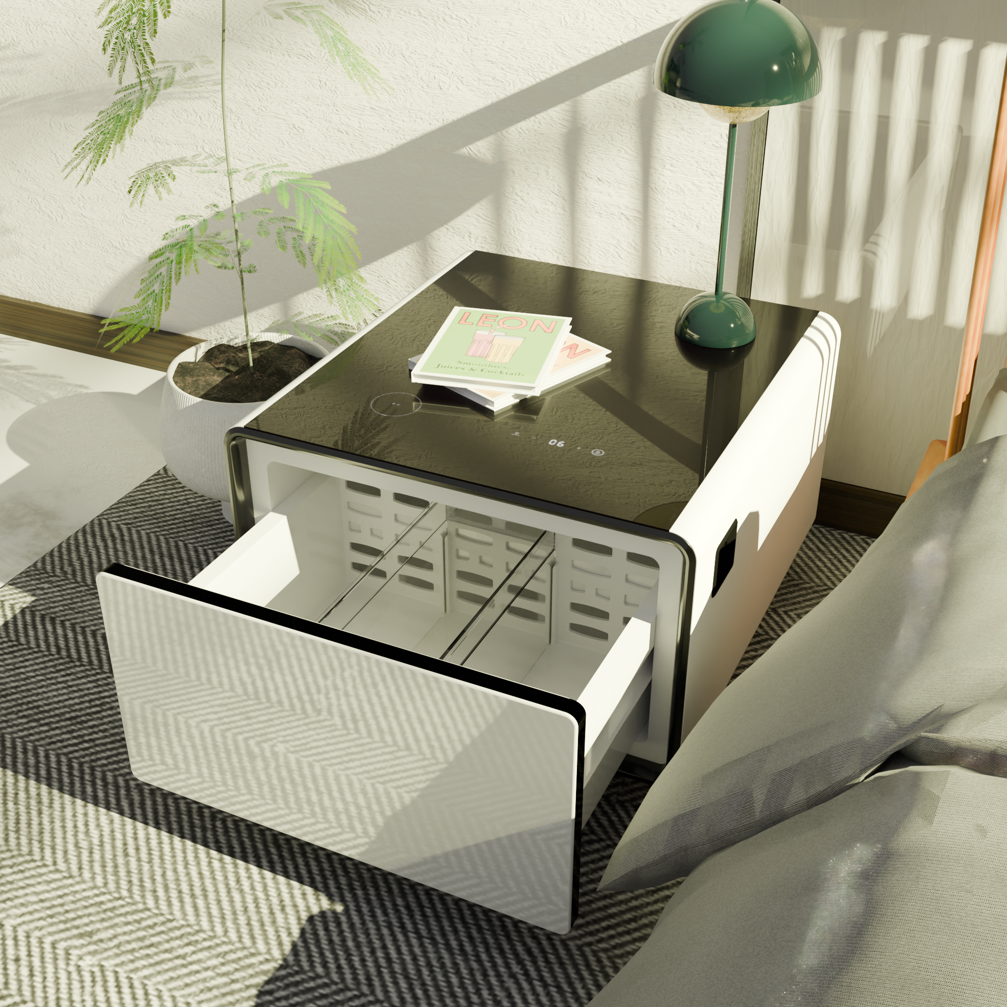 LIVTAB LT60 Smart Nightstand with Refrigerated Storage and Wireless Charging