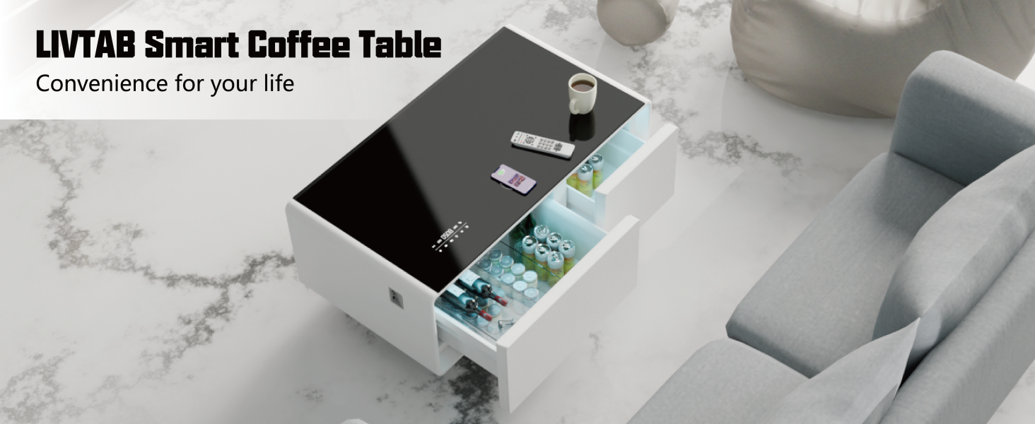 LIVTAB LT90 Pro Smart Coffee Table with fridge